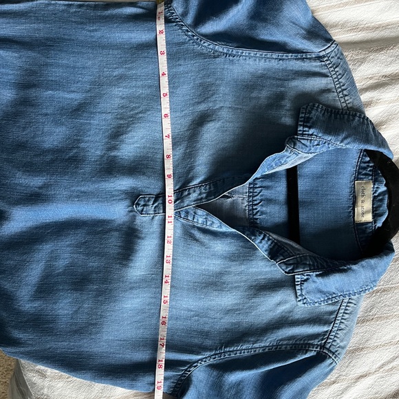 Anthropologie Cloth & Stone Chambray Tencel Denim Shirt Dress - Picture 7 of 9